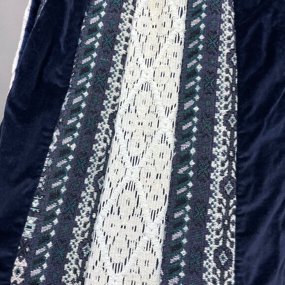 Vintage Chessa Davis Skirt Patchwork Stripes Velvet Lace Tapestry Belt Hippie - Picture 13 of 16